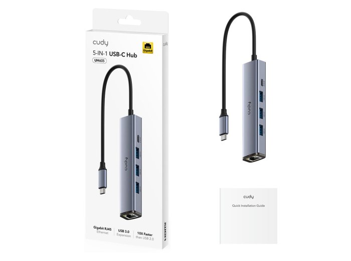 CUDY UH605 Hub 5-IN-1 USB z GbE