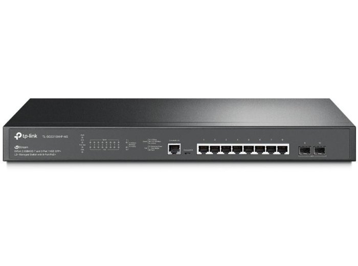 TP-Link Omada SG3210XHP-M2 przełącznik sieciowy Zarządzany L2+ 2.5G Ethernet (100/1000/2500) Obsługa PoE 1U Czarny