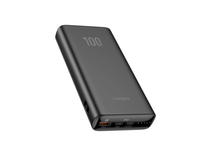 VEGER T100 bank mocy Litowo-jonowa (Li-Ion) 20000 mAh Czarny