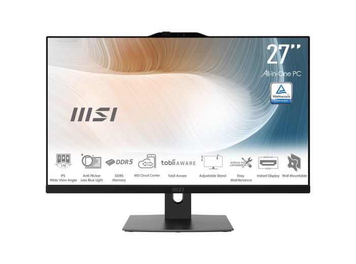 MSI Modern AM272P 1M-1427AT Intel Core 5 120U 68,6 cm (27") 1920 x 1080 px All-in-One PC 16 GB DDR5-SDRAM 512 GB SSD Windows 11 Pro Wi-Fi 6E (802.11ax) Czarny