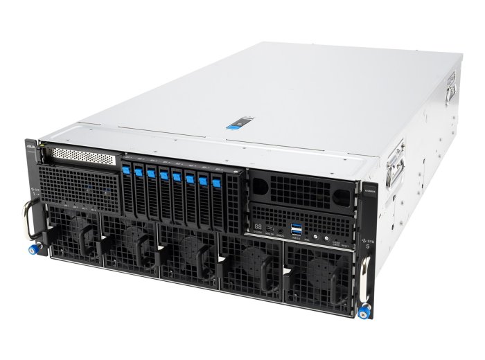 Platforma Asus Rack (4U) ESC8000A-E13X AMD EPYC 9005 (8xNVMe, 2xM.2, 2x10Gbe, 8xQSFP, IPMI, R3200W)