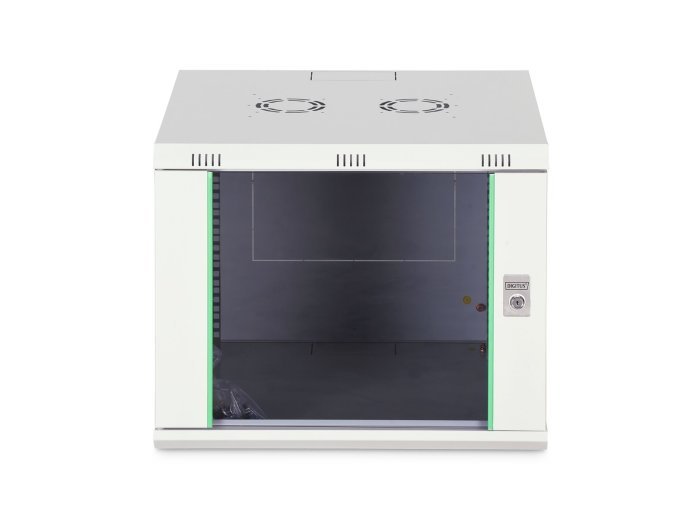 Szafa sieciowa wisząca DYNAmic 19" 9U rack 600x600, drzwi szyba, szary, niedzielona, złożona, 60kg