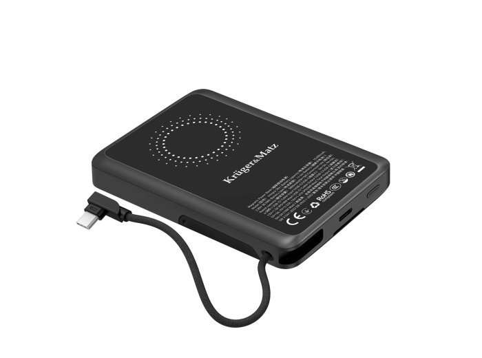 Powerbank Kruger&Matz 10000 mAh Li-pol z funkcją QC oraz PD, certyfikat CCC (kraje Azjatyckie)