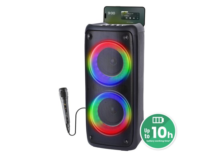 Głośnik FUNBOX BT MT3181 Bluetooth 5.0/TWS/MP3/MicroSD/USB/AUX/Equalizer/Jack 6.3/RGB/USB-C/ RMS 40W/PMPO 1000W