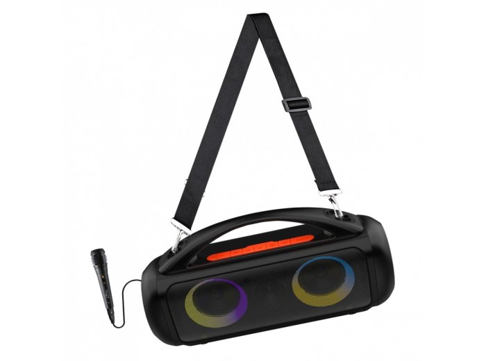 Głośnik POWER AUDIO PRO MT3184 Karaoke/Bluetooth 5.3/TWS/MP3/MicroSD/USB/Jack 6.3/AUX/Equalizer/USB-C/IPX5/RGB/16h/RMS 60W/PMPO 1200W