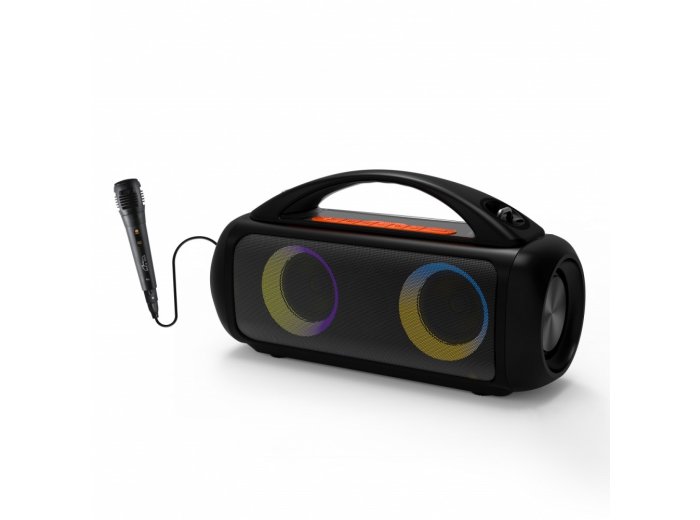 Głośnik POWER AUDIO PRO MT3184 Karaoke/Bluetooth 5.3/TWS/MP3/MicroSD/USB/Jack 6.3/AUX/Equalizer/USB-C/IPX5/RGB/16h/RMS 60W/PMPO 1200W