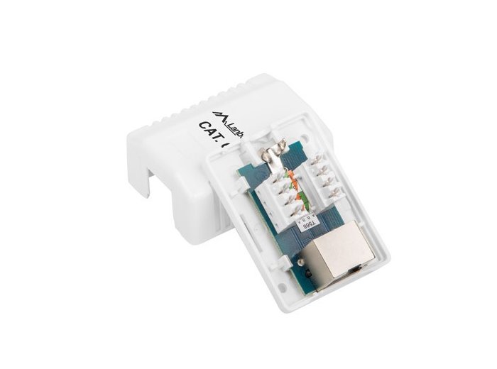 Gniazdo natynkowe 1x RJ45 Kat.6 białe ekranowane
