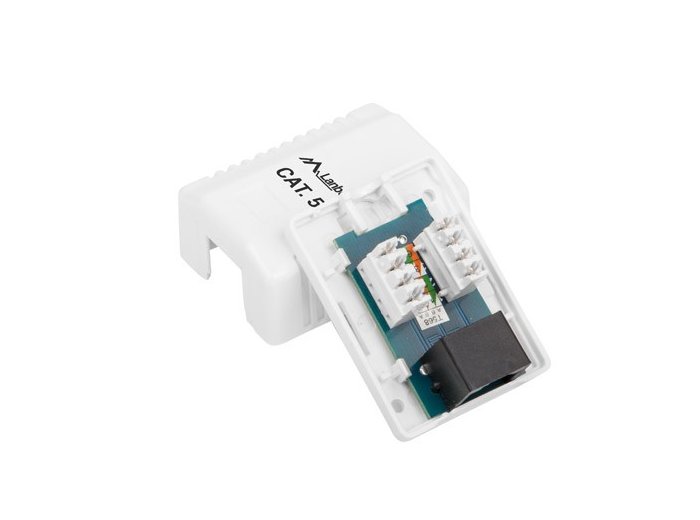 Gniazdo natynkowe RJ45 Kat.5E białe