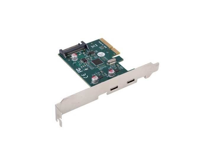 Karta sieciowa PCI EXPRESS X1 -> 2X USB-C 3.2 GEN 2X1 led low profile