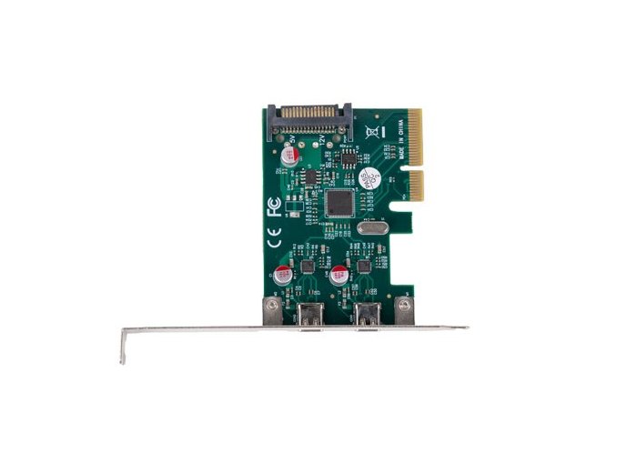 Karta sieciowa PCI EXPRESS X1 -> 2X USB-C 3.2 GEN 2X1 led low profile