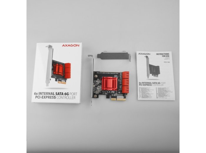 PCES-SA6 Kontroler PCIe 6x wewnętrzny port SATA 6G, ASM1166, SP & LP