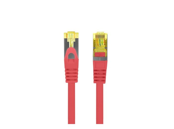Patchcord kat.6a S/FTP LSZH CU 0.5m czerwony fluke