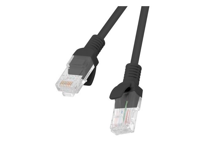 PATCHCORD KAT.5E 0.25M CZARNY FLUKE PASSED LANBERG 10-PACK