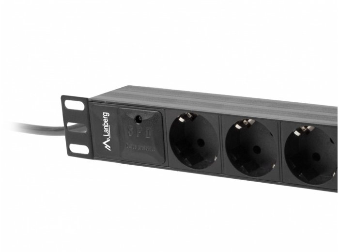 Listwa zasilająca Rack PDU 10 cali 1U 3x Schuko 2m 16A czarna