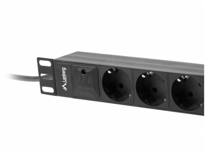 Listwa zasilająca Rack PDU 10 cali 1U 3x Schuko 2m 10A czarna C14