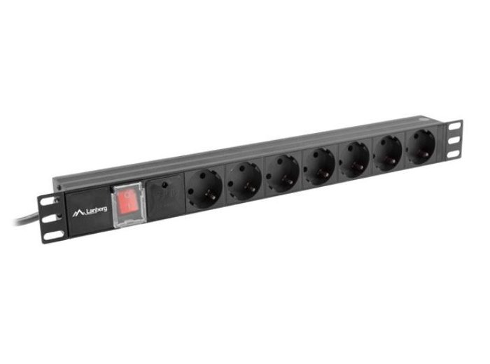 Listwa zasilająca Rack PDU 19" 1U 10A 7X SCHUKO 2m czarny C14
