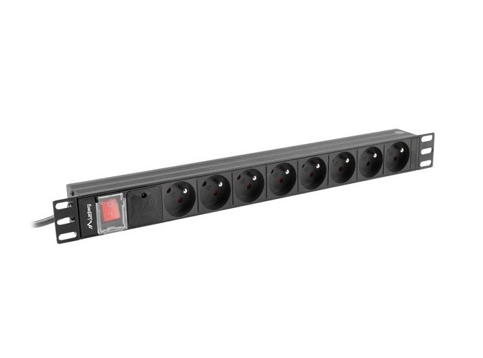 Listwa zasilająca rack PDU 19 cali 1U 16A 8X 230V PL 2 czarna