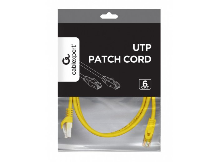 Patch cord Kat.6 UTP 1m żółty