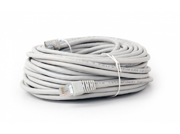 Patch cord kat.6 miedź UTP 20m szary