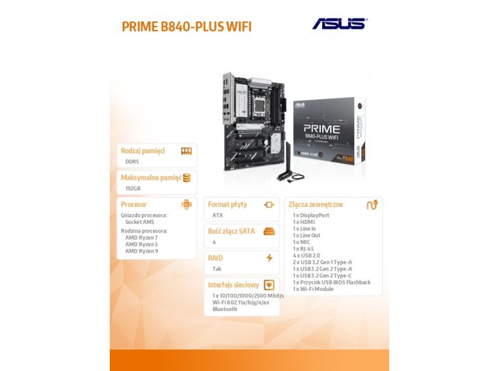 Płyta główna PRIME B840-PLUS WIFI
