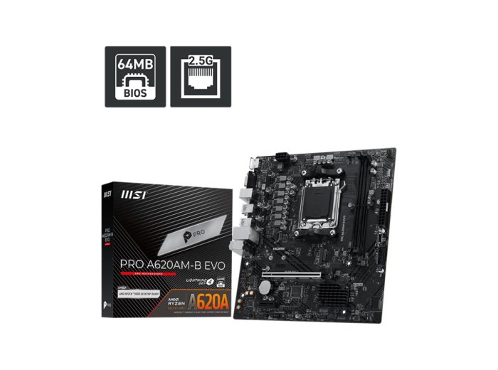 Płyta główna PRO A620AM-B EVO AM5 2DDR5 HDMI/VGA mATX