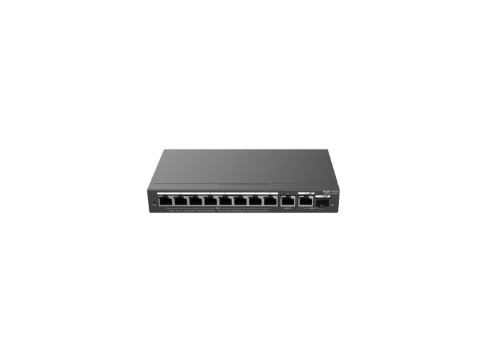 Ruijie Networks RG-ES210GS-P łącza sieciowe Zarządzany L2 Gigabit Ethernet (10/100/1000) Obsługa PoE Czarny