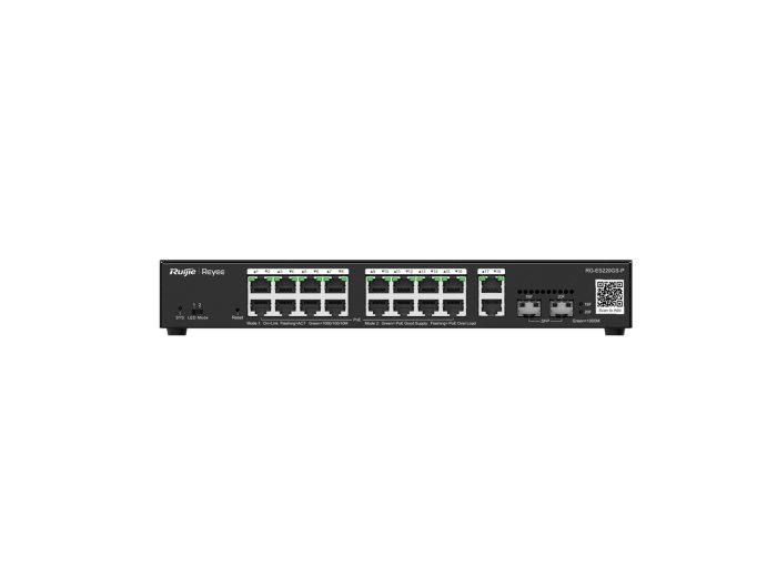 Ruijie Networks RG-ES220GS-P łącza sieciowe Zarządzany L2 Gigabit Ethernet (10/100/1000) Obsługa PoE Czarny