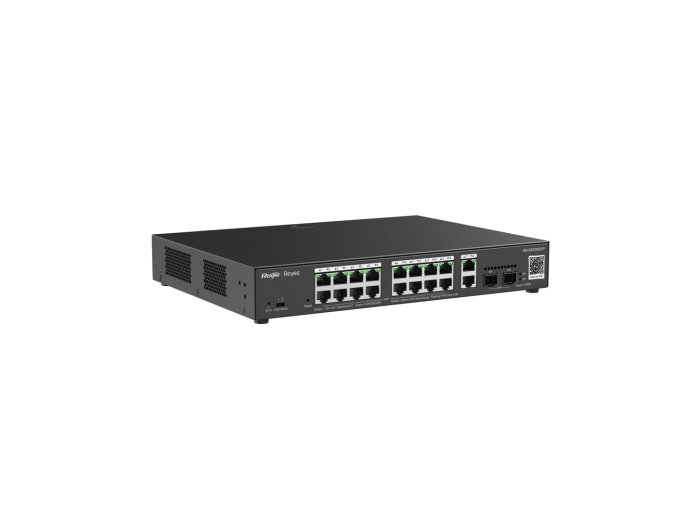 Ruijie Networks RG-ES220GS-P łącza sieciowe Zarządzany L2 Gigabit Ethernet (10/100/1000) Obsługa PoE Czarny