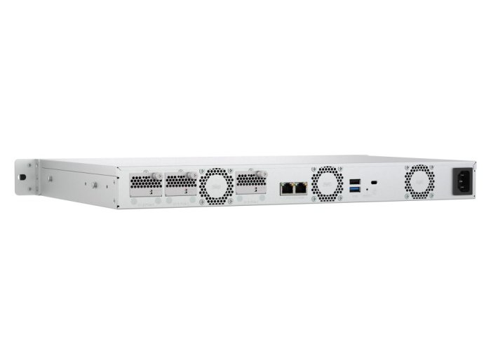 Qnap TS-h765eU-8G ,1U RACK, 4 x 2.5"/3.5" SATA + 3 x E1.S/PCIe M.2 2280, Intel Atom x7405C, 8GB DDR5 (Max. 16GB), 2 x M.2 PCIe Gen3 x1 slots, 2 x 2.5GbE, 1 x USB 3.2 Gen1, 1 x USB 2.0, 1 x 150W PSU