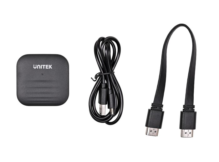 UNITEK BEZPRZEWODOWY NADAJNIK HDMI DO 50M, USB-C, CZARNY