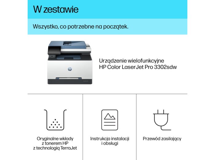 HP LaserJet Pro 3302sdw Bezprzewodowe Multifunction W kolorze Drukarka, Kopiarka, skaner; Druk dwustronny