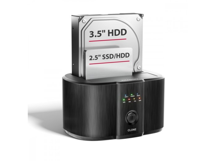 ADSA-SC Stacja dokująca, USB 3.2 Gen 1 - 2x SATA 6G 2.5"/3.5" SSD/HDD CLONE DUAL