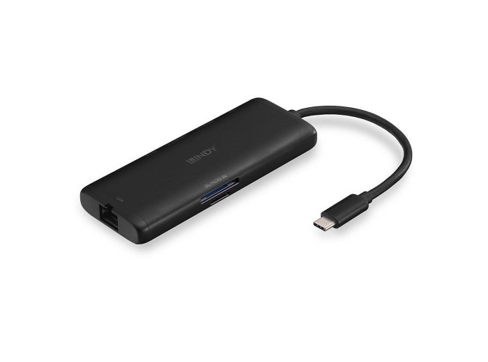 Lindy 43358 stacja dokująca Przewodowa USB 3.2 Gen 1 (3.1 Gen 1) Type-C Czarny