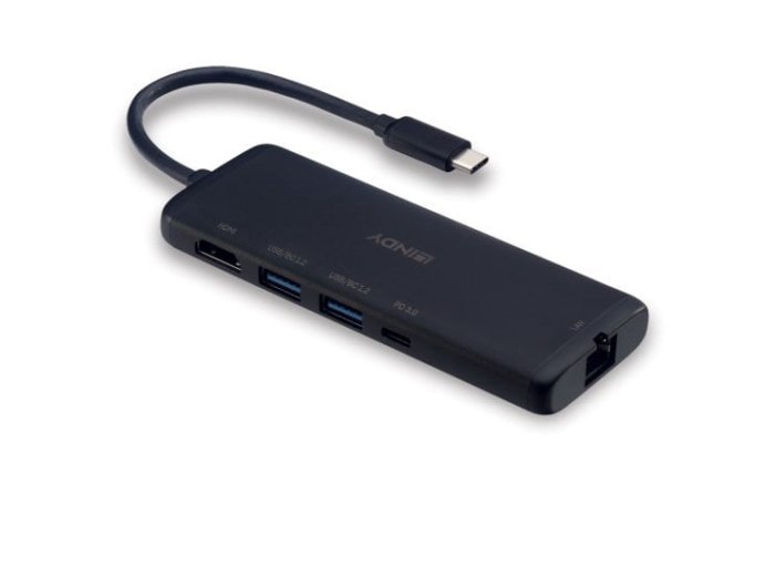 Lindy 43358 stacja dokująca Przewodowa USB 3.2 Gen 1 (3.1 Gen 1) Type-C Czarny