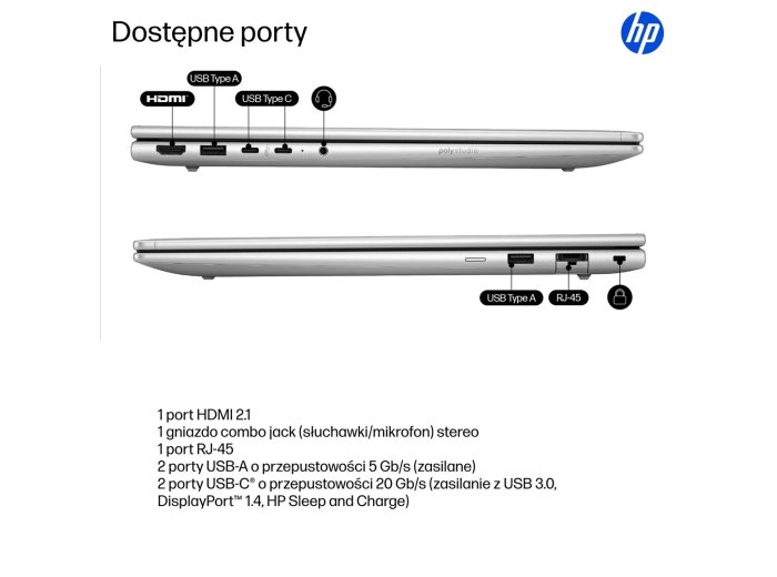HP ProBook 4 G1i AI Intel Core Ultra 5 225U Laptop 40,6 cm (16") WUXGA 16 GB DDR5-SDRAM 512 GB SSD Wi-Fi 6E (802.11ax) Windows 11 Pro AI PC Srebrny