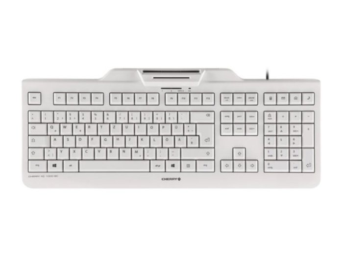 Klawiatura CHERRY KC 1000 SC - USB - Szwajcaria - Pale Grey