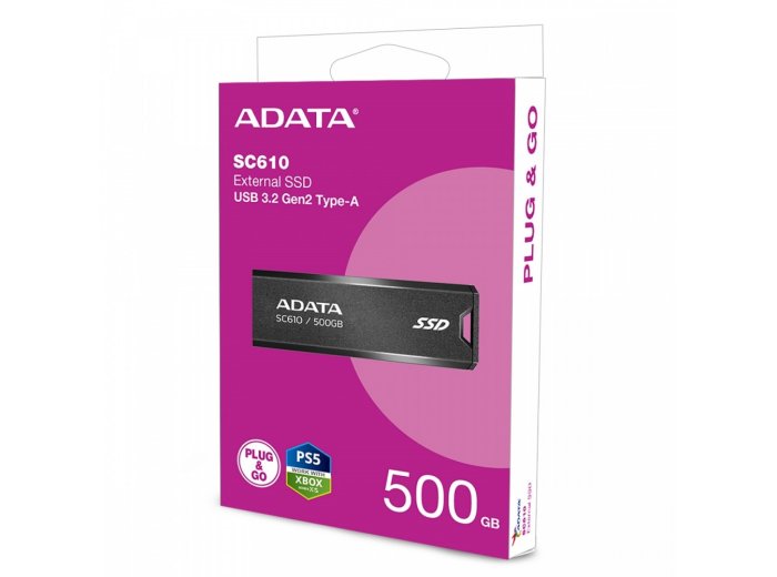 Dysk SSD zewnętrzny SC610 500GB USB3.2A Gen2 czarny