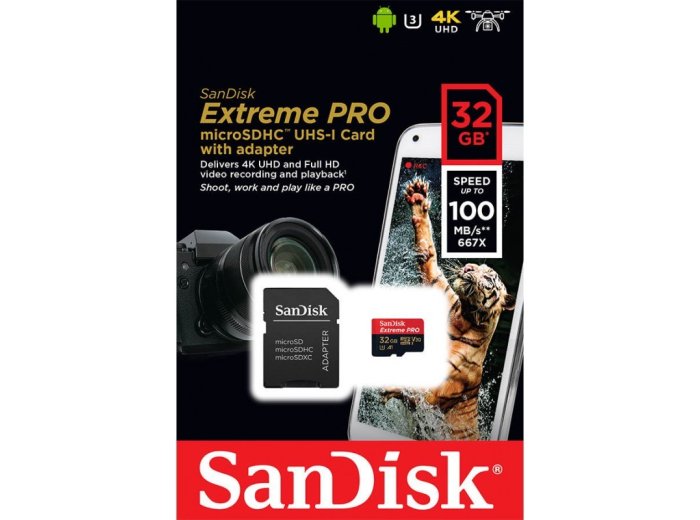 Karta pamięci Extreme Pro microSDHC 32GB 100/90 MB/s A1 V30