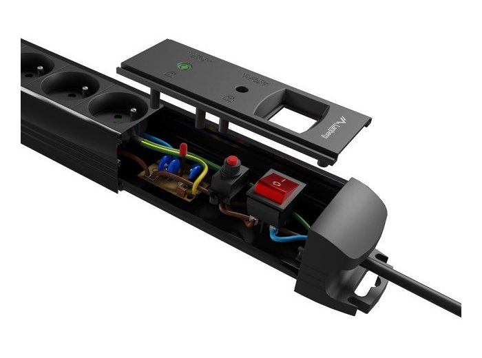 Listwa zasilająca 3.0m 5x230 cz SP1-05E-0300-BK