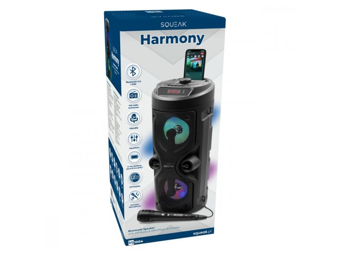 Głośnik Bluetooth 5.0 EDR Harmony SQ1004 Funkcja karaoke