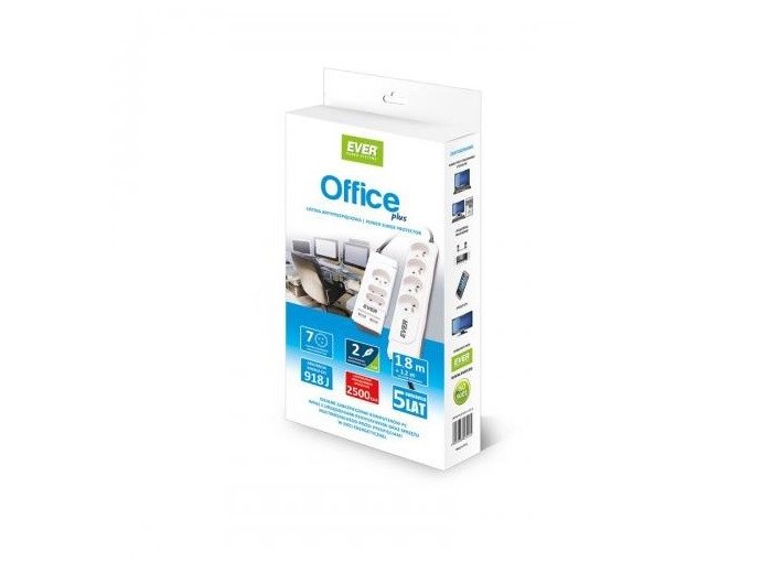 Listwa antyprzepięciowa Office Plus 1.8m + 1.2m T/LZ06-OFP018/0000