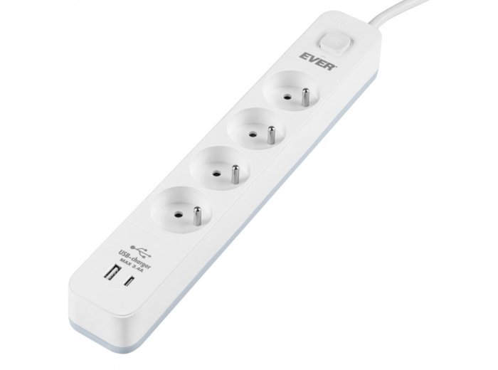 Listwa antyprzepięciowa PROTECT 4PL 1A1C USB T/LZ12-PRO015/1000