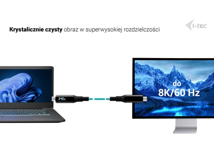 Kabel Thunderbolt 4/USB4 Class Pro Cable 240W 2x 4K/120Hz 40Gbps LCD 150 cm