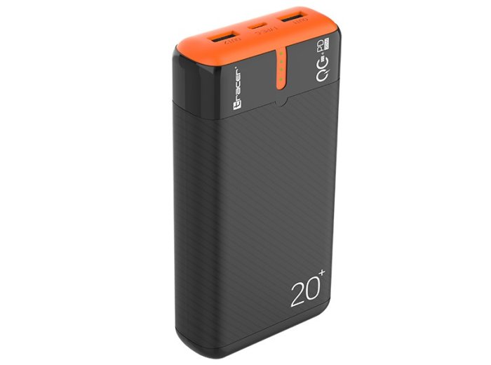 Power bank EnerGen 20000mAh PD+QC3.0 czarno-pomarańczowy