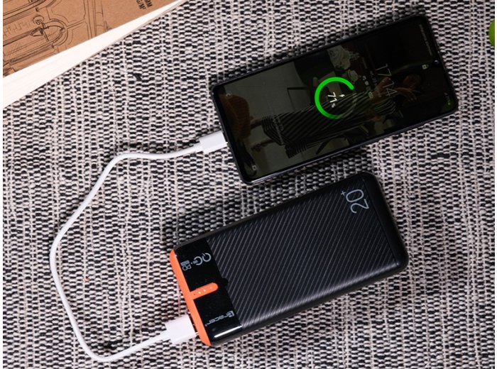 Power bank EnerGen 20000mAh PD+QC3.0 czarno-pomarańczowy