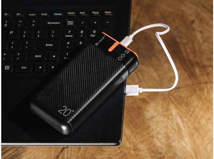 Power bank EnerGen 20000mAh PD+QC3.0 czarno-pomarańczowy