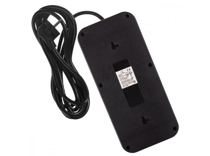 Listwa zasilająca MCE391 B 6 gniazd 4xUSB-A 1xUSB-C, 110-240V AC 50/60Hz, 2.1A max 2500W, czarna