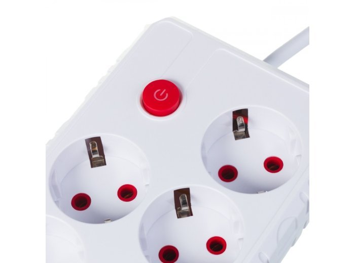 Listwa zasilająca MCE392 W 4 gniazda 3xUSB, 110-240V AC 50/60Hz, 2.1A max 2500W 1,5m biała