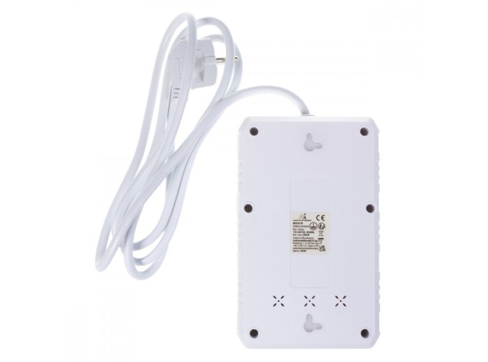 Listwa zasilająca MCE392 W 4 gniazda 3xUSB, 110-240V AC 50/60Hz, 2.1A max 2500W 1,5m biała