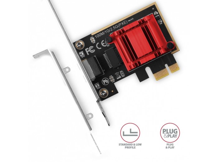 PCEE-G25 Karta sieciowa PCIe 1 x 2.5 Gigabit Ethernet port RJ-45 Realtek, PXE, SP & LP